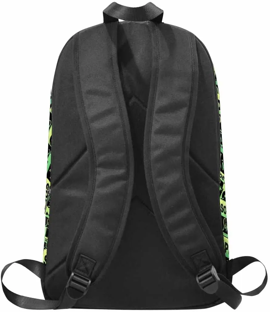 Customized Name Backpack Custom Name Green Label Shoulder Bag Personalized Knapsack Backpack Fashion Daypack for Hiking Camping Work,One Size