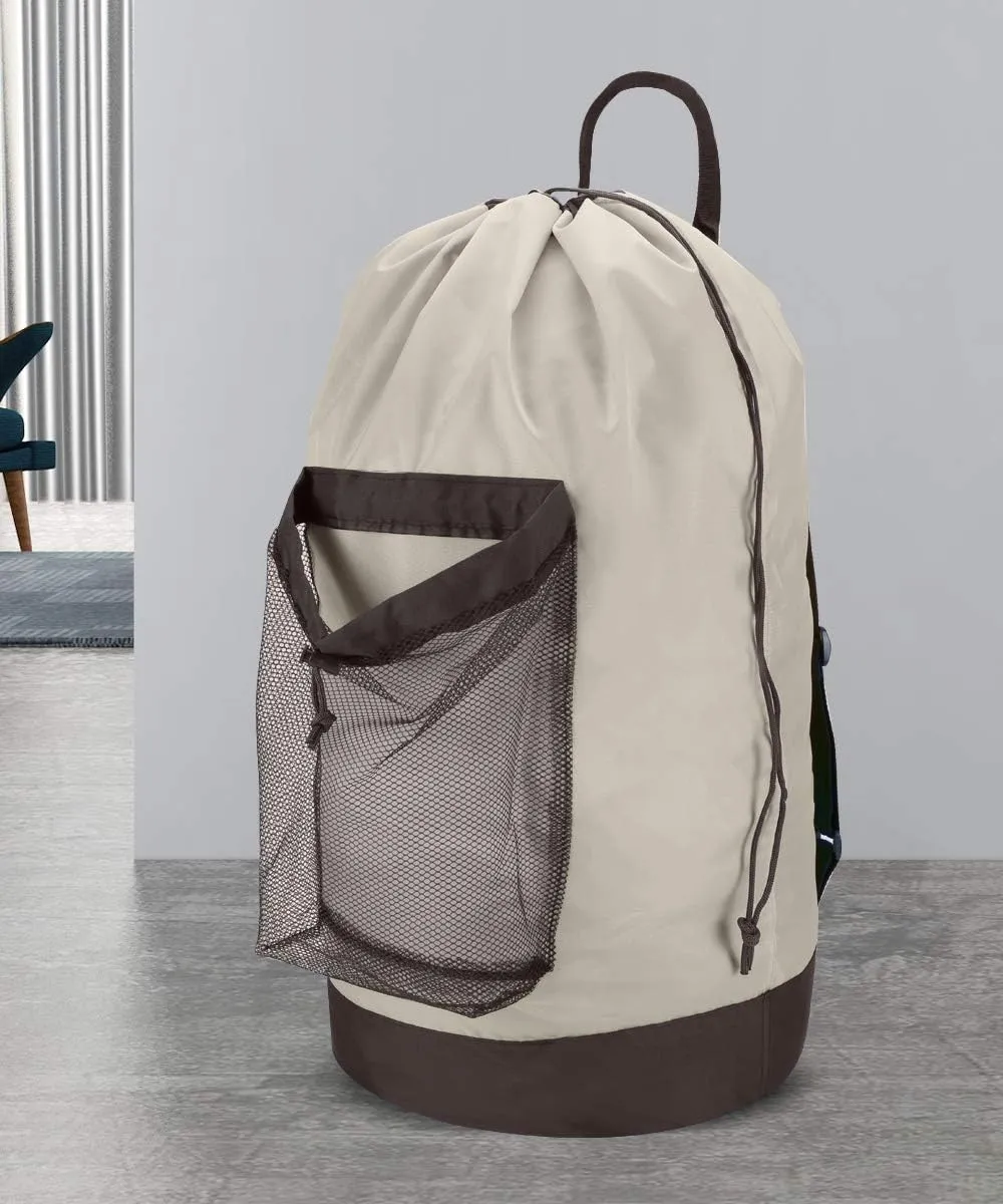 Dalykate Backpack Laundry Bag, Laundry Backpack with Shoulder Straps and Mesh Pocket Durable Nylon Clothes Hamper Bag with Drawstring Closure for College, Travel, Laundromat, Apartment