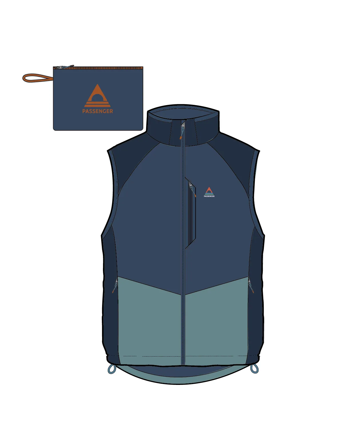 Daybreak Lightweight Recycled Thermore Insulated Tank Top - Rich Navy/Dark Denim/Arctic