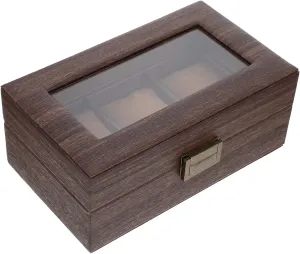 Desktop Wood Watch Box Multi-functional Wristwatch Storage Case for Women and Couples Bracelet Organizer Soft Cushion Lining Elegant Display for Jewelry and Watches