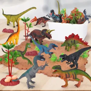 Dinosaur Toys Set for Toddlers: Activity Play Mat & Dino Figures - Learning & Development Gifts for Boys & Girls (Ages 2-5)