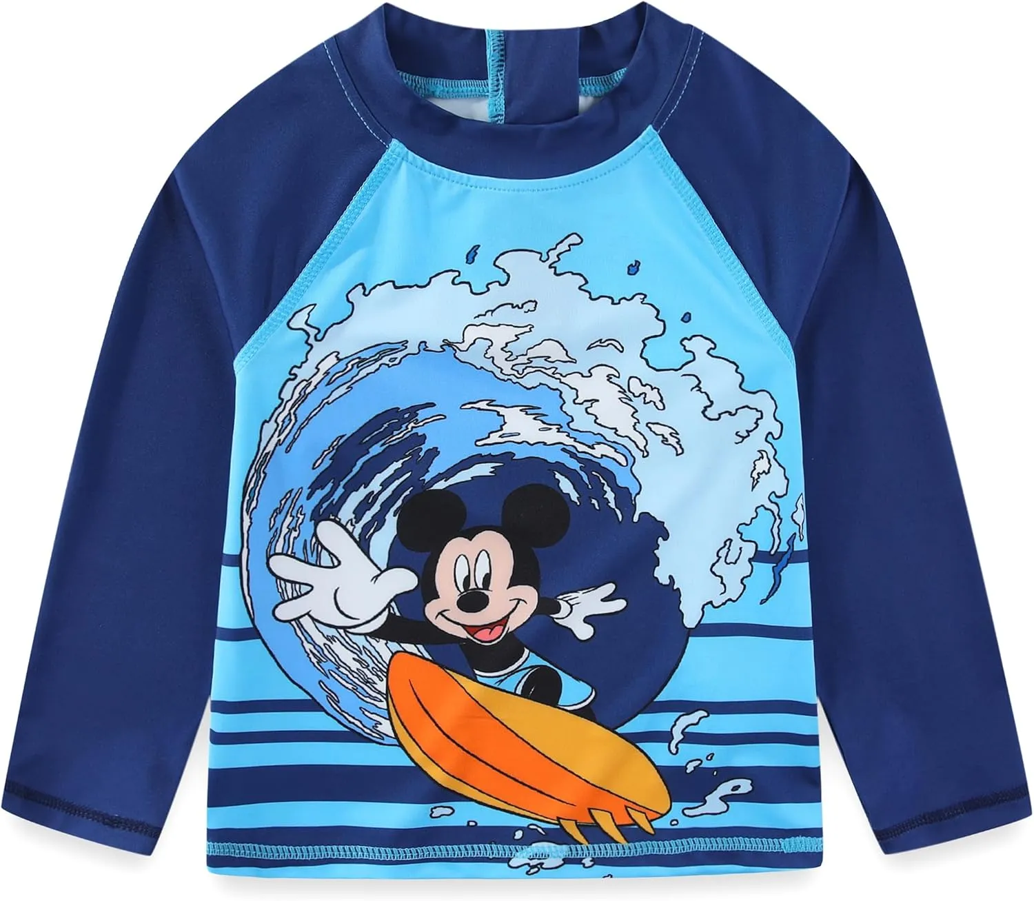 Disney Mickey Mouse Boys UPF 50  Rash Guard and Swim Trunks Swimsuit for Infant, Toddler, and Big Kids