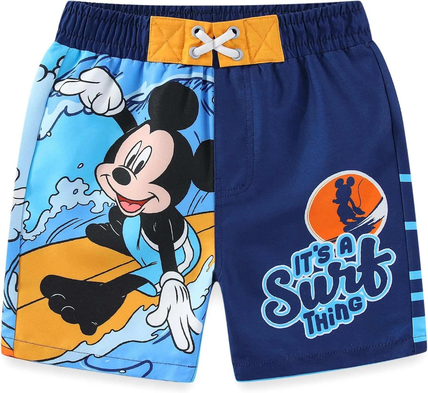 Disney Mickey Mouse Boys UPF 50  Rash Guard and Swim Trunks Swimsuit for Infant, Toddler, and Big Kids