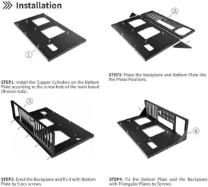 DIY Gaming Computer Case, ATX Open Chassis Case Rack Open Air Pc Case for A TX/M-ATX/ITX Motherboards up to 305x245mm