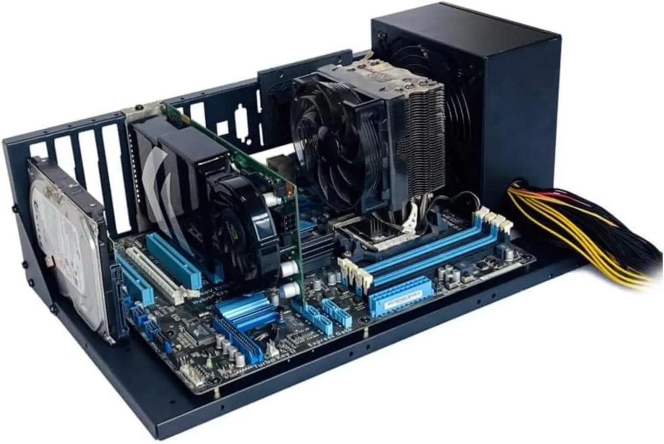 DIY Gaming Computer Case, ATX Open Chassis Case Rack Open Air Pc Case for A TX/M-ATX/ITX Motherboards up to 305x245mm