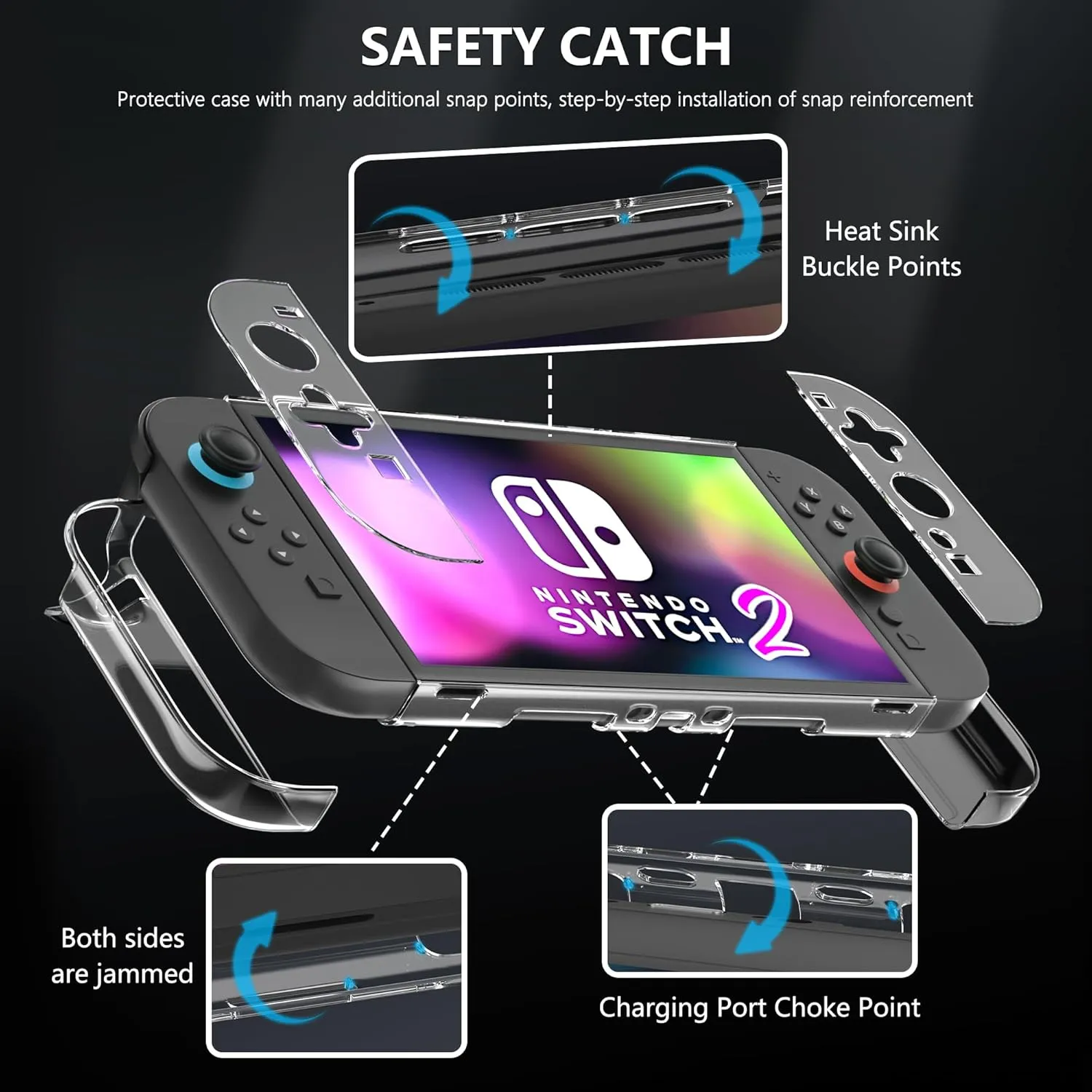 Dockable Clear Case for Nintendo Switch 2 (2025), FANPL Protective Cover for Switch 2 and Joy Con Controller - Strong and Durable, Not Easy to Fall Off
