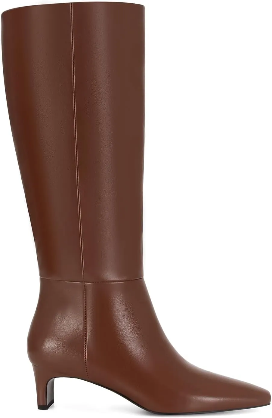 DOEYG Black Knee High Boots for Women Pointed Toe Kitten Heel Tall Boots Wide Calf Pull on Fall Fashion Long Boots