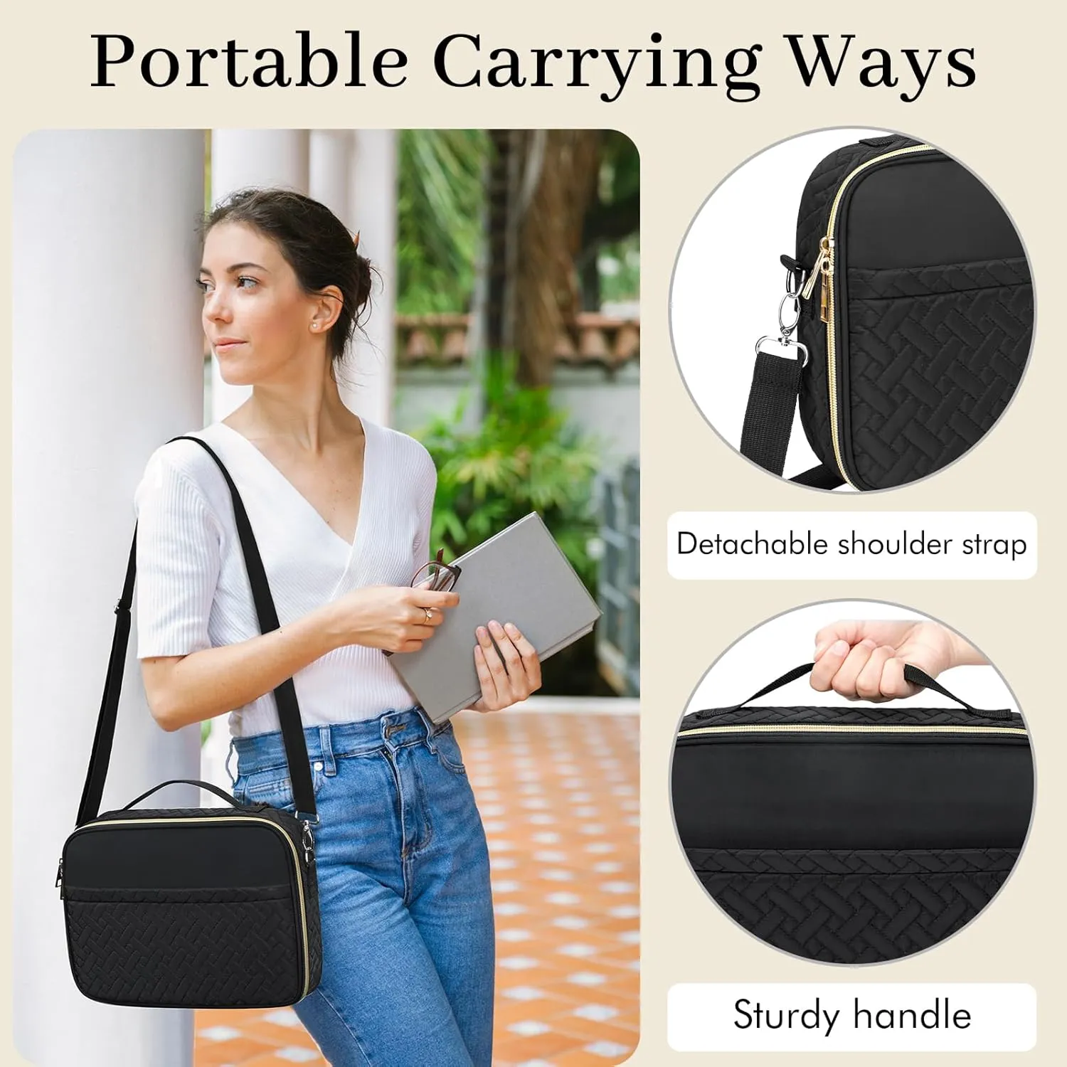 Dofilachy Bible Covers for Women - Stylish Bible Case for Women - Large Bible Cover with Durable Handle - Bible Carrying Case for Girls Boys Kids with Metal Zipper - Bible Bag Journal Case