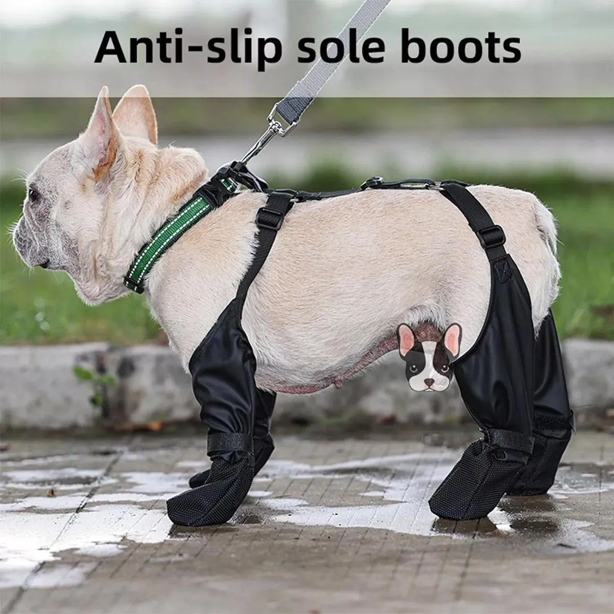 Dog Adjustable Suspender Boots Waterproof Dog Shoes Anti-Slip Pet Paw Protector