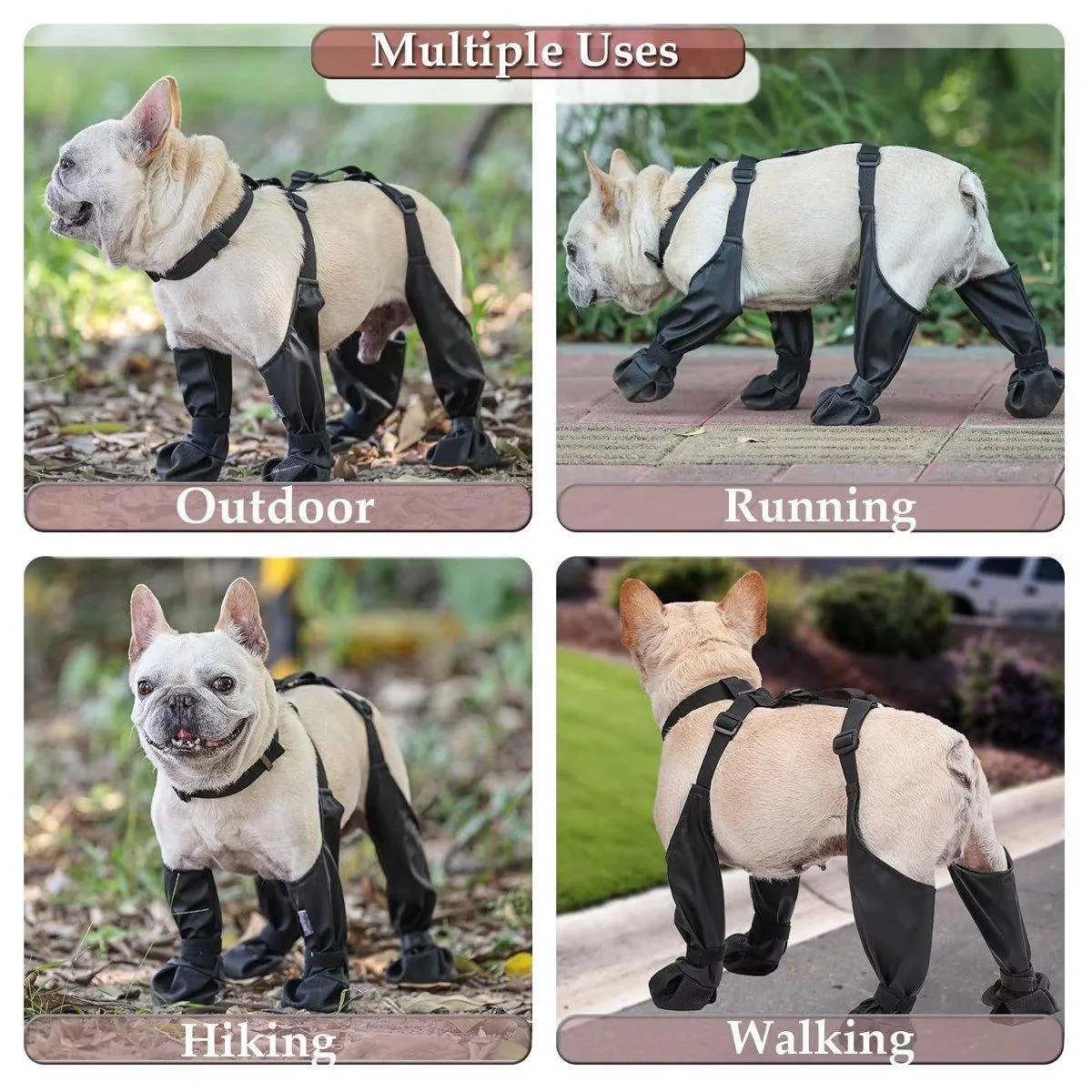 Dog Adjustable Suspender Boots Waterproof Dog Shoes Anti-Slip Pet Paw Protector