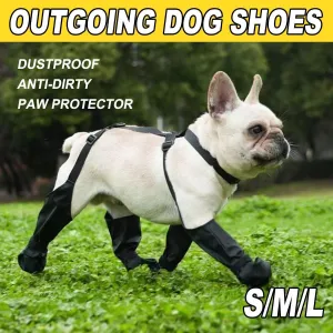 Dog Adjustable Suspender Boots Waterproof Dog Shoes Anti-Slip Pet Paw Protector
