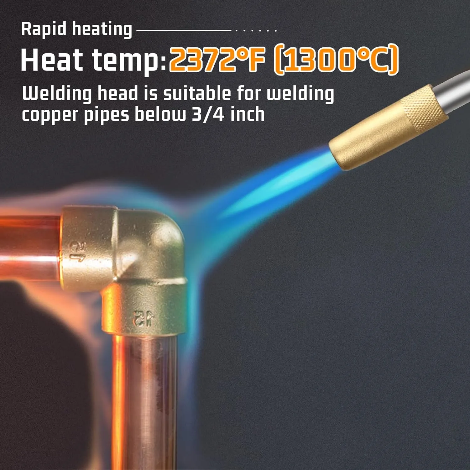 DOMINOX Propane Torch Head for MAP, MAPP and Propane Tank, High Intensity Trigger Start Torch, for Soldering, Ignition, Cooking, Lighting (Not Included Gas Tank)