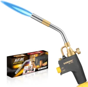 DOMINOX Propane Torch Head, High Intensity Torch Head Trigger Start Gas Torch, Map Gas Torch Kit for Propane, Map and Mapp Gas, Mapp Gas Torch for Soldering, Welding, Cooking (Not Included Gas Tank)
