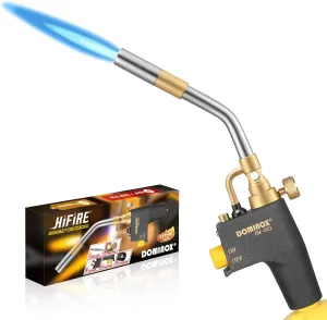 DOMINOX Propane Torch Head, High Intensity Torch Head Trigger Start Gas Torch, Map Gas Torch Kit for Propane, Map and Mapp Gas, Mapp Gas Torch for Soldering, Welding, Cooking (Not Included Gas Tank)