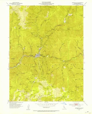 Downieville CA topo map, 1:24000 Scale, 7.5 X 7.5 Minute, Historical, 1951, Updated 1953, 27.2 x 22 in