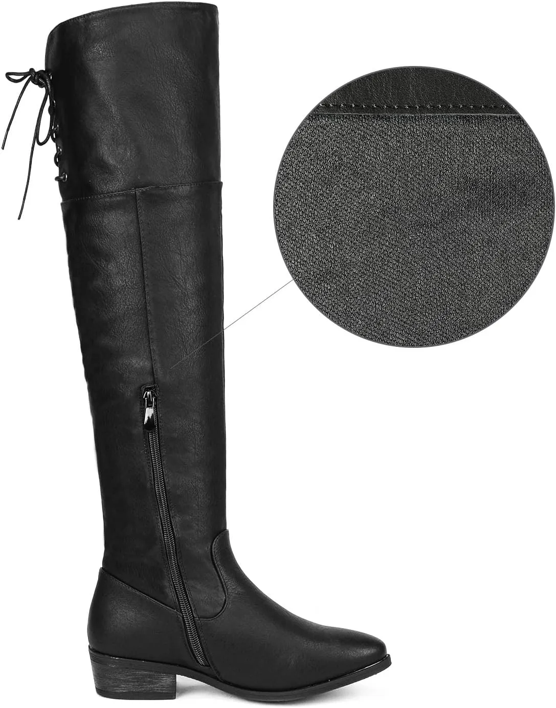 DREAM PAIRS Women's Over The Knee High Low Block Heel Riding Boots