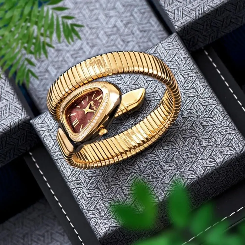 Dress Snake Shape Bracelet Women Watch Top Elegant Waterproof Quartz Jewelry Watches
