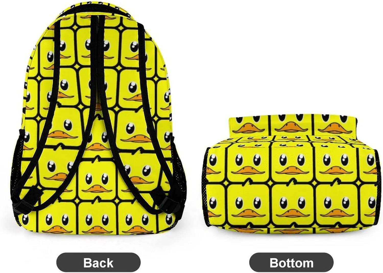Duck Backpack for Kids Girls Boys School, 16 Inches Cute Duck Theme Bookbag, Adjustable, Large Capacity, Lightweight, Colorful Duck Backpack for School