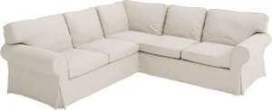 Durable Polyester UPPLAND (Not EKTORP) Sofa Sectional 2 2 4 Seat Corner Cover Replacement Compatible with IKEA UPPLAND Sofa Couch Slipcover (Uppland 4 Polyester Beige)