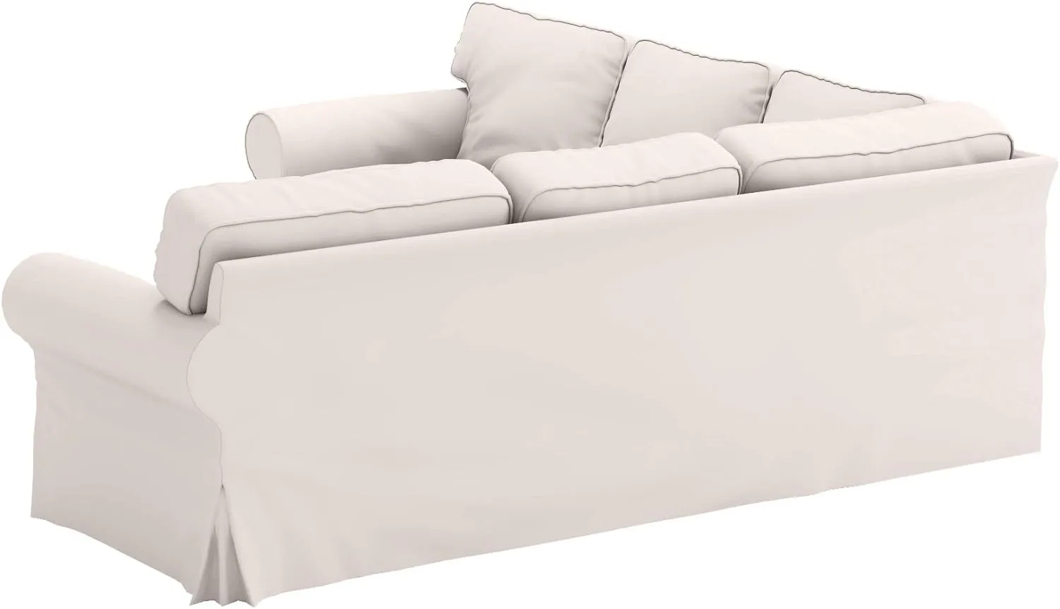 Durable Polyester UPPLAND (Not EKTORP) Sofa Sectional 2 2 4 Seat Corner Cover Replacement Compatible with IKEA UPPLAND Sofa Couch Slipcover (Uppland 4 Polyester Beige)