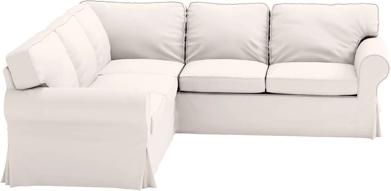 Durable Polyester UPPLAND (Not EKTORP) Sofa Sectional 2 2 4 Seat Corner Cover Replacement Compatible with IKEA UPPLAND Sofa Couch Slipcover (Uppland 4 Polyester Beige)