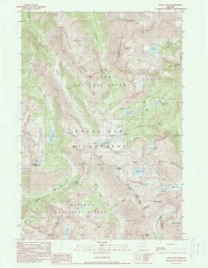 Eagle Cap OR topo map, 1:24000 Scale, 7.5 X 7.5 Minute, Historical, 1990, Updated 1990, 26.86 x 20.92 in