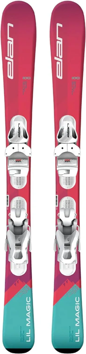 Elan Kids Girl's skis ELAN Lil Magic with EL4.5 GW System Size Adjustable bindings on Track on skis 2024