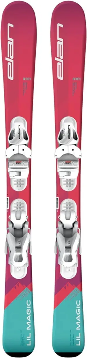 Elan Kids Girl's skis ELAN Lil Magic with EL4.5 GW System Size Adjustable bindings on Track on skis 2024