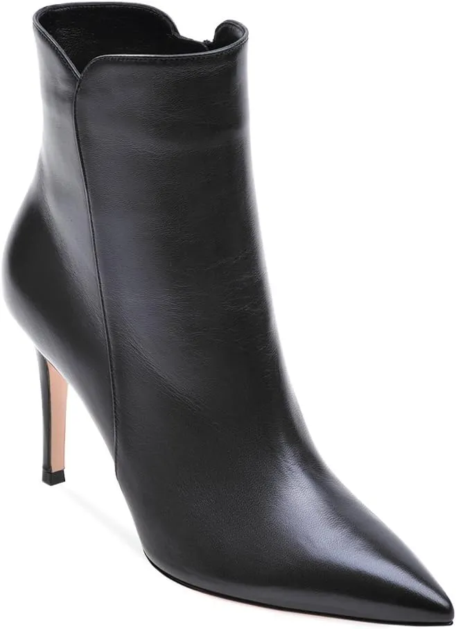 Eldof Women Mid High Heel Bootie | 8cm Pointy Toe Stilettos Ankle Boots | Women's Fashion Stiletto High Heel Ankle Boots