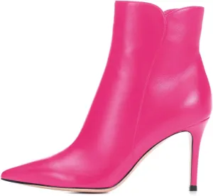 Eldof Women Mid High Heel Bootie | 8cm Pointy Toe Stilettos Ankle Boots | Women's Fashion Stiletto High Heel Ankle Boots