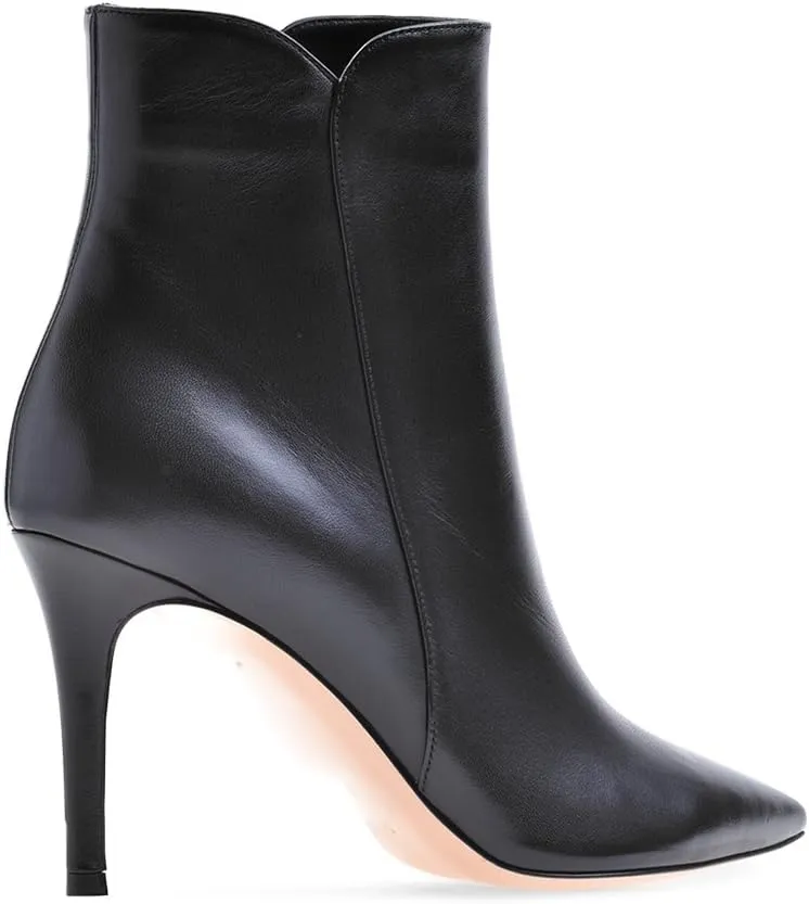 Eldof Women Mid High Heel Bootie | 8cm Pointy Toe Stilettos Ankle Boots | Women's Fashion Stiletto High Heel Ankle Boots