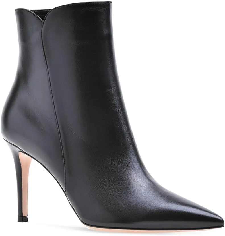 Eldof Women Mid High Heel Bootie | 8cm Pointy Toe Stilettos Ankle Boots | Women's Fashion Stiletto High Heel Ankle Boots