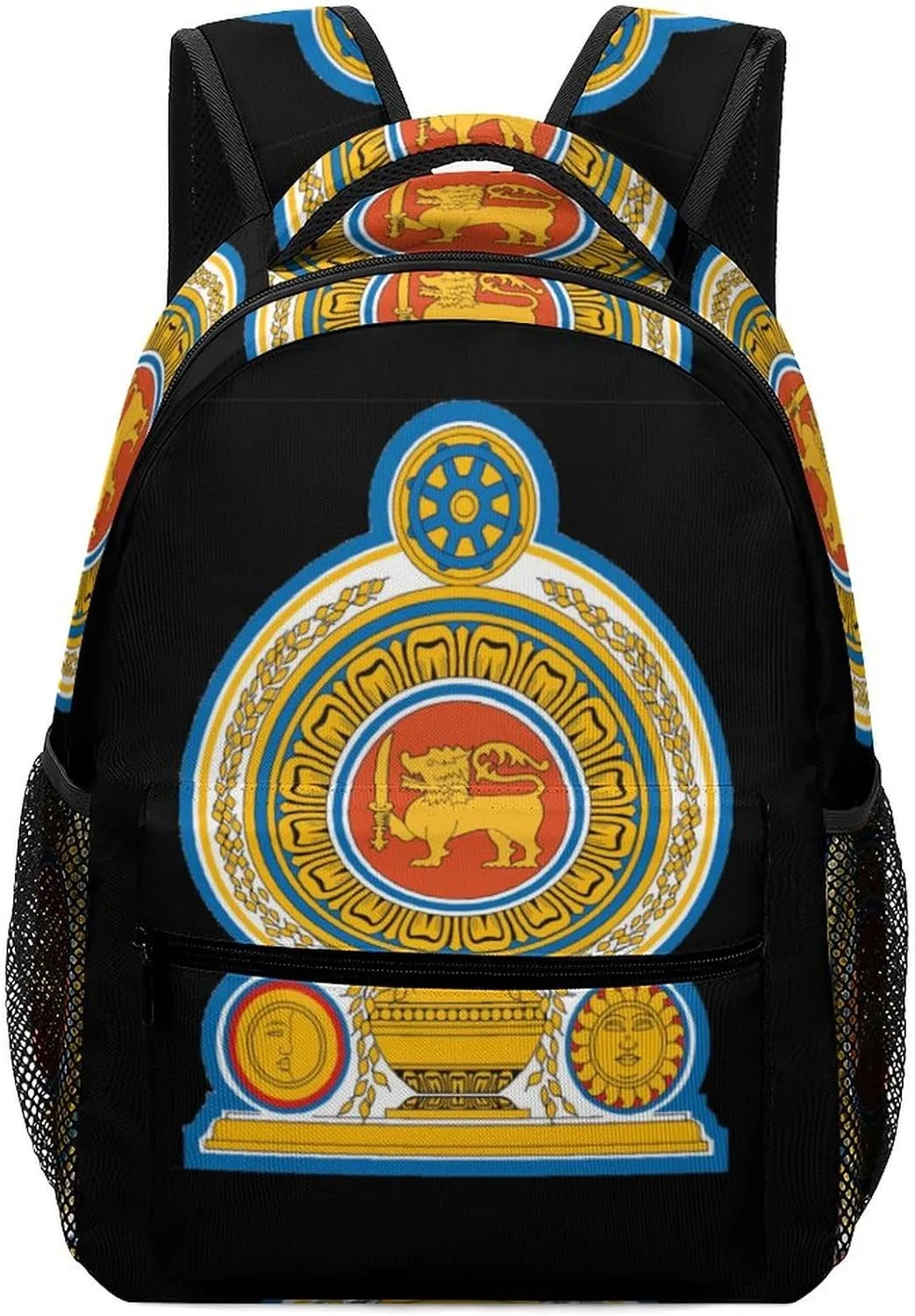 Emblem of Sri Lanka Fashion Backpack with Little Whistle Shoulders Daypacks Lightweight Laptop Bag Travel Gear