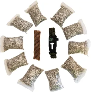 Emergency Magnesium Fire Starter 10 Bags Wax Rope Tent Paracord Bracelet for Camping Hiking Bushcraft Outdoor Survival Fishing Hunting