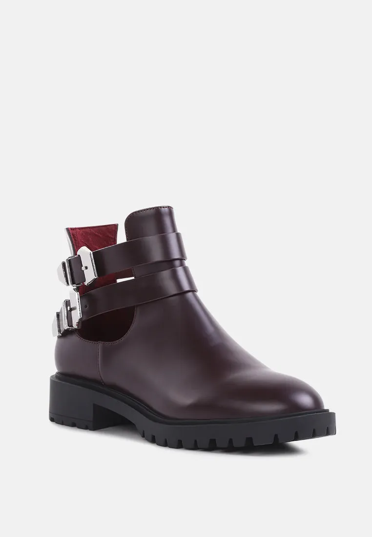 erner adjustable cut-out buckle boots