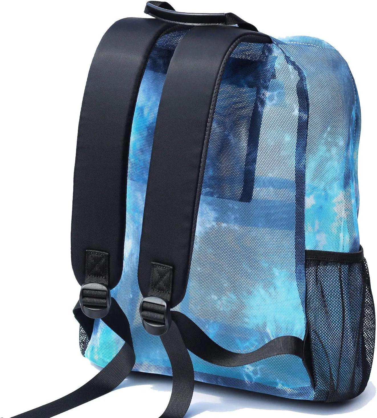 ESVAN Original Print Mesh Backpack Semi-Transparent Sackpack See Through Beach Bag Daypack Multi-Purpose Women Men Unisex