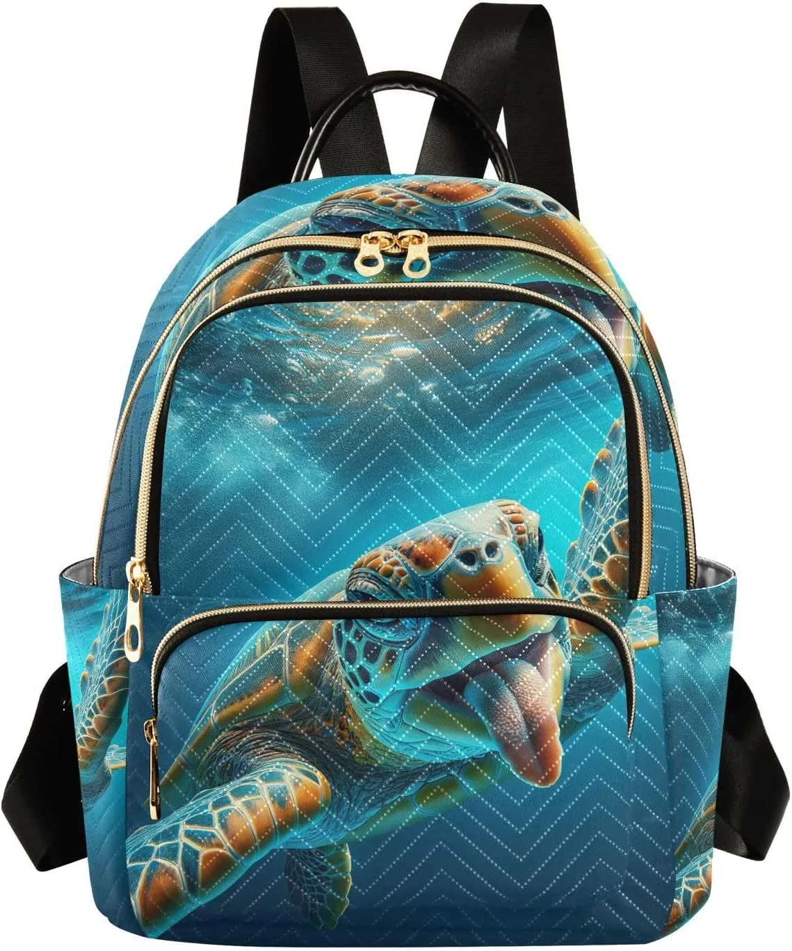 Exnundod Backpack Purse for Women Moody Sea Turtle Underwater, Mini Fashion Backpack Ocean Lightweight Casual Daypack Shoulder Bag Travel Backpack, S