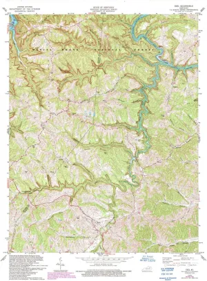 Ezel KY topo map, 1:24000 Scale, 7.5 X 7.5 Minute, Historical, 1978, Updated 1993, 27.2 x 22.4 in