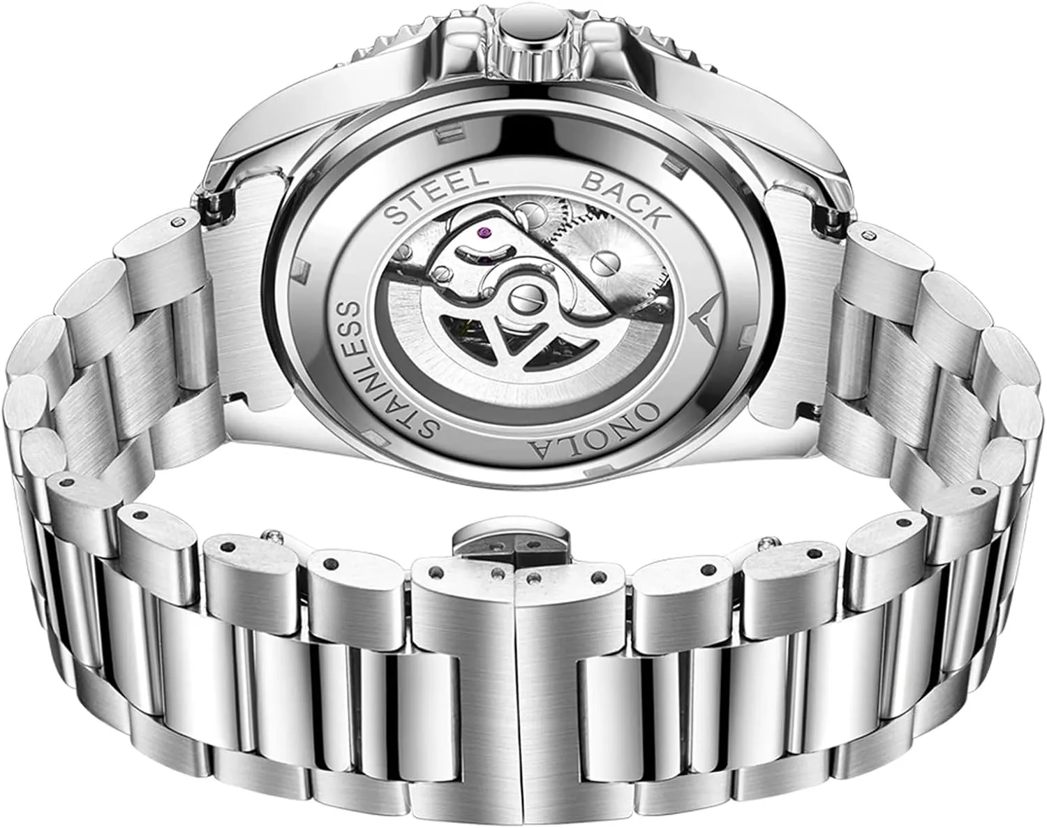 FANMIS Rainbow Diamond Fully Automatic Mechanical Watch Men's Solid Core Steel Strip Waterproof Wrist Watch
