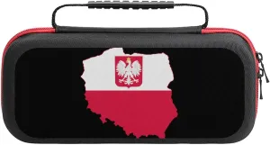 Flag Map of Poland Carrying Case Compatible with Switch/Switch Lite Protective Hard Shell Travel Carrying Case Pouch