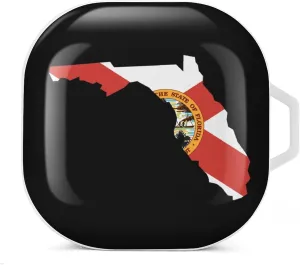 Florida State Flag Map Cute Protective Case Cover Compatible with Galaxy Buds 2 Pro, Galaxy Buds 2, Galaxy Buds Pro, Galaxy Buds Live White-Style