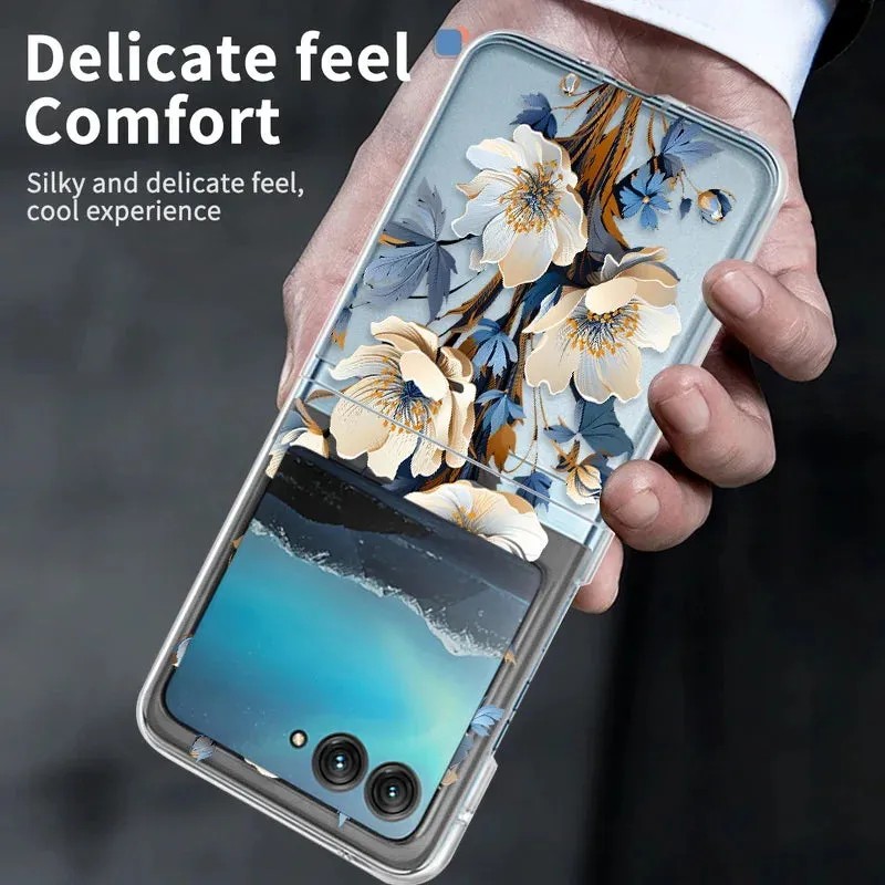 Flower Pattern Clear Case for Motorola Razr 40/50 Ultra