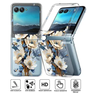 Flower Pattern Clear Case for Motorola Razr 40/50 Ultra