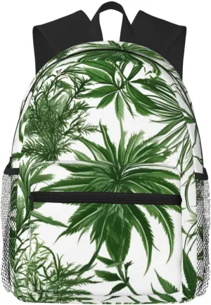 Flowering Herbs and Herbaceous Plants College Backpack For Women Men,Lightweight Travel Bag Backpack With Pockets