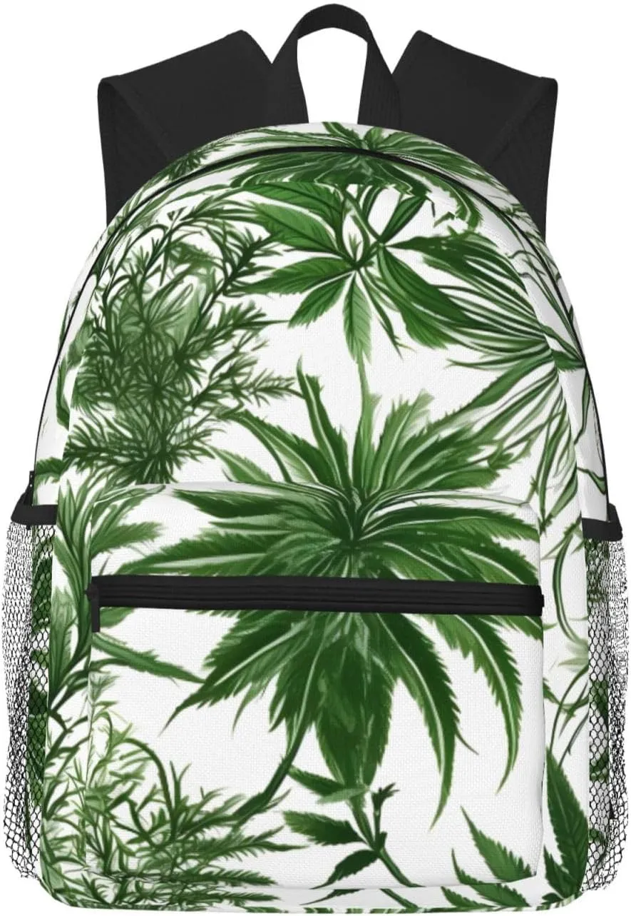Flowering Herbs and Herbaceous Plants College Backpack For Women Men,Lightweight Travel Bag Backpack With Pockets
