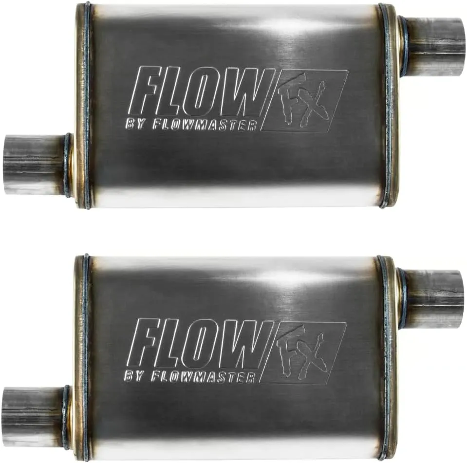 Flowmaster 71236 FlowFX Muffler (2 Pack), 409S - 2.50" Offset In/ 2.50" Offset Out Moderate Sound