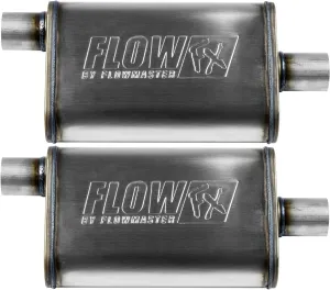 Flowmaster FlowFX Muffler 409S (2 Pack), 2.25 Offset In/ 2.25 Center Out - Moderate Sound