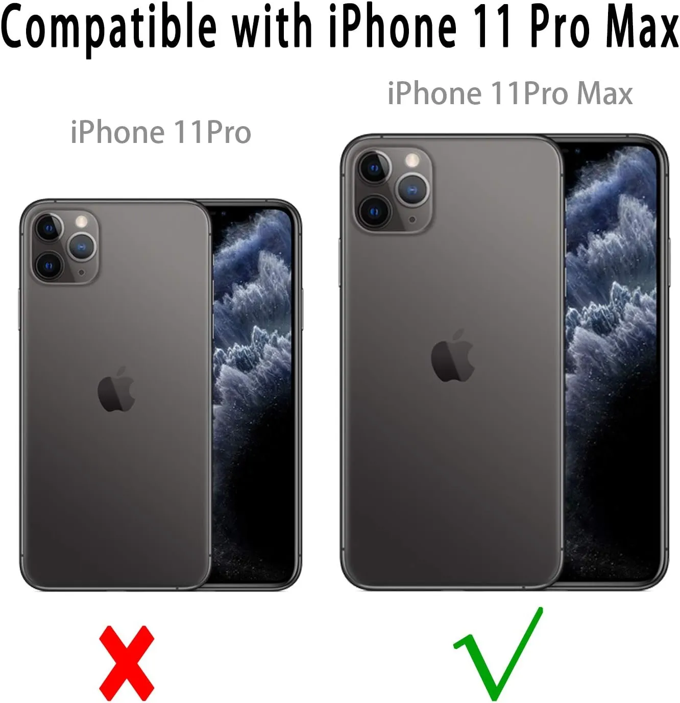 for Waterproof iPhone 11 Pro Max Case - Full Body Bumper Case Waterproof Rugged Protection with Built-in Screen Black