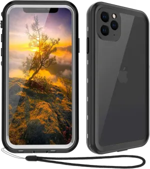 for Waterproof iPhone 11 Pro Max Case - Full Body Bumper Case Waterproof Rugged Protection with Built-in Screen Black
