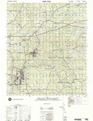Fort Polk LA topo map, 1:50000 Scale, 15 X 15 Minute, Historical, 1977, 28.9 x 22.5 in